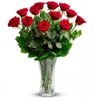 vazoda 24 kırmızı gül Çiçeği & Ürünü Vazoda 12 Kırmızı Gül 