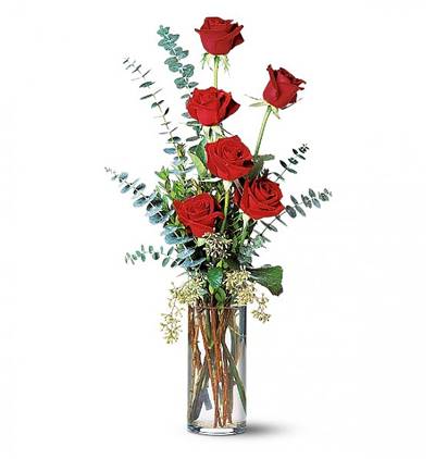 vazoda 24 kırmızı gül Çiçeği & Ürünü Vazoda 6 Kırmızı Gül 