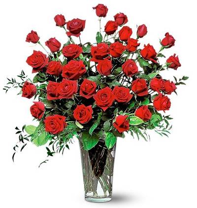 21'li gül kırmızı gül buketi Çiçeği & Ürünü Vazoda 36 Kırmızı Gül 