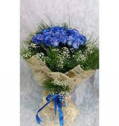 yapay gül kutuda  Çiçeği & Ürünü Mavi Gül Buketi  